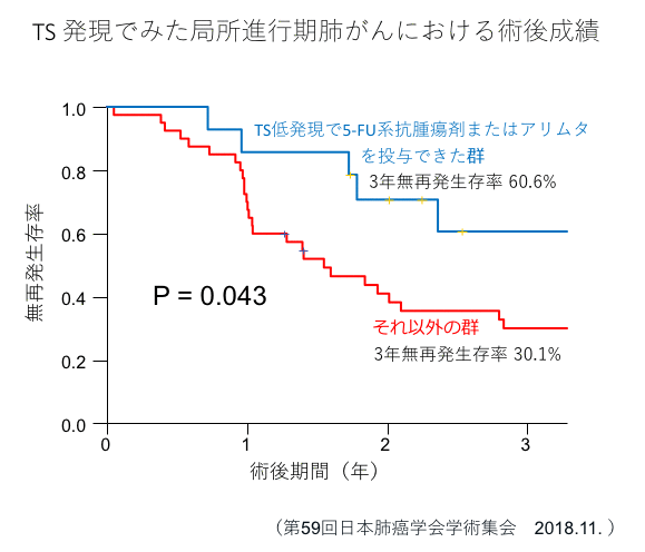 TS発現でみた局所進行期肺がんの術後成績